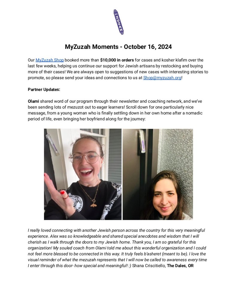thumbnail of MyZuzah Moments – October 16, 2024